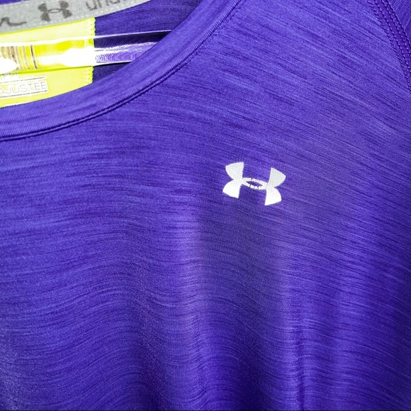 Purple Under Armour Semi Fitted Coupe Workout Top - Picture 4 of 6